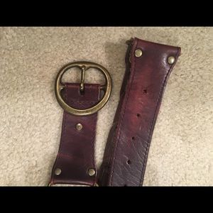 American Eagle Brown Leather Belt Gold Buckle